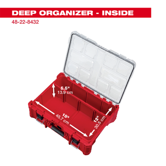 Milwaukee 米沃奇 48-22-8432 Milwaukee PACKOUT™ DEEP ORGANIZER 配套厚型工具箱